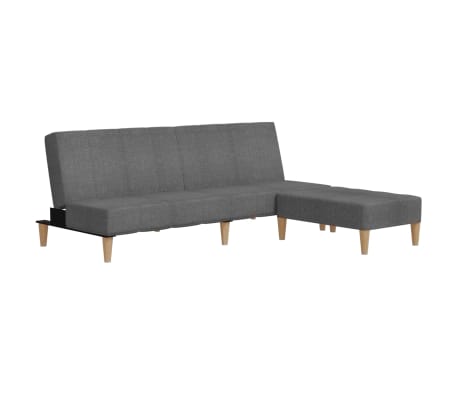 vidaXL Dvivietė sofa-lova su pakoja, šviesiai pilkos spalvos, audinys