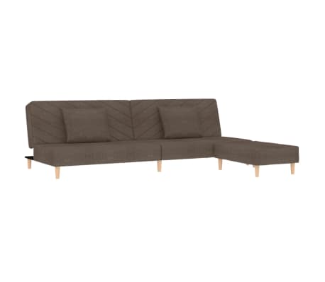 vidaXL Dvivietė sofa su dvejomis pagalvėmis ir pakoja, taupe, audinys