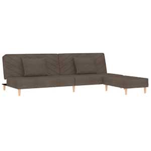 vidaXL Dvivietė sofa su dvejomis pagalvėmis ir pakoja, taupe, audinys