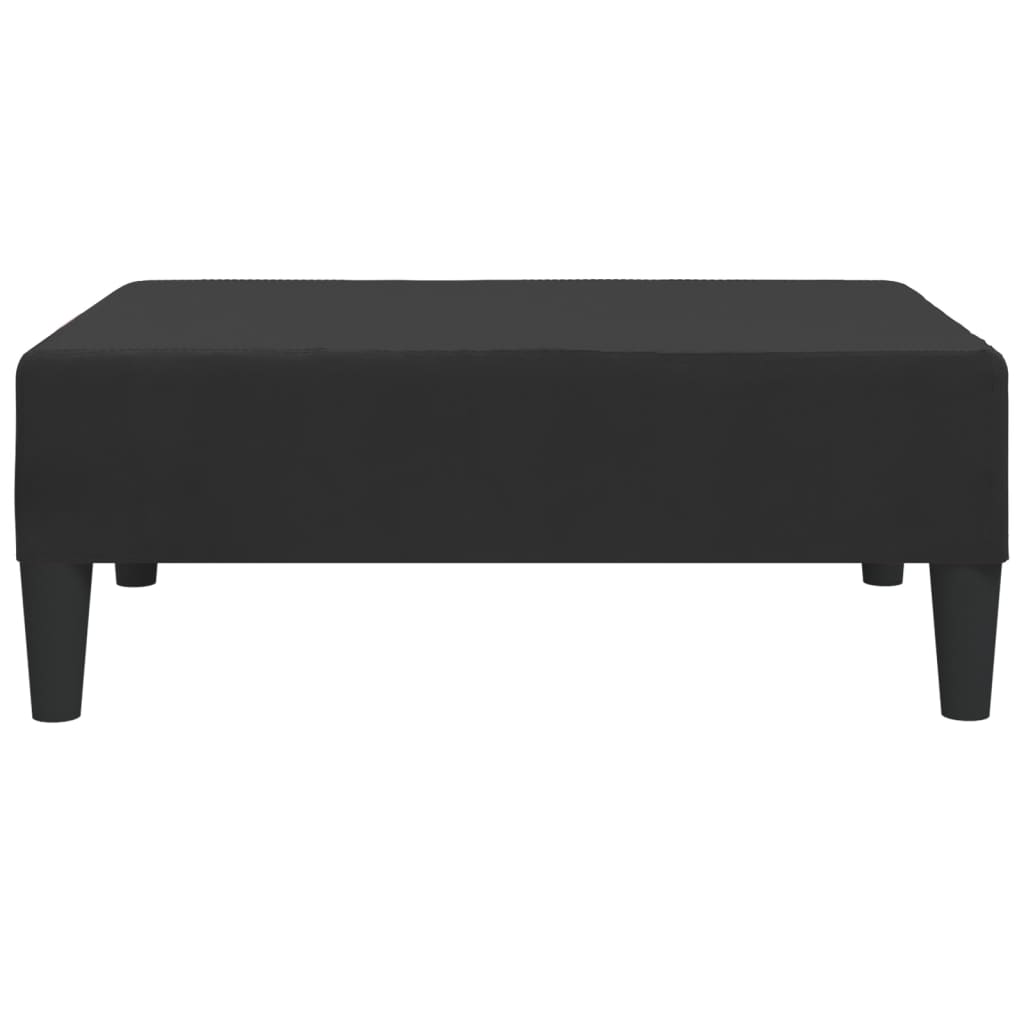 Canapea extensibilă 2 locuri, 2 perne&taburet, negru, catifea