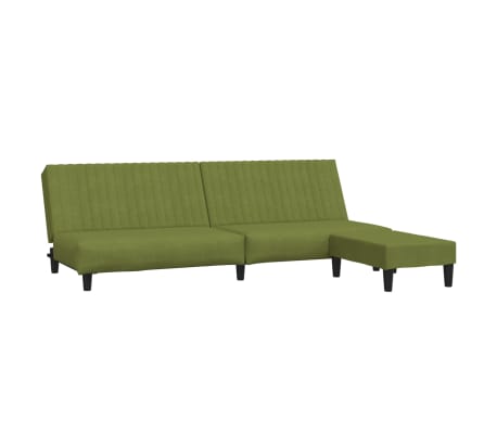 vidaXL 2-местен диван с табуретка, светлозелен, кадифе