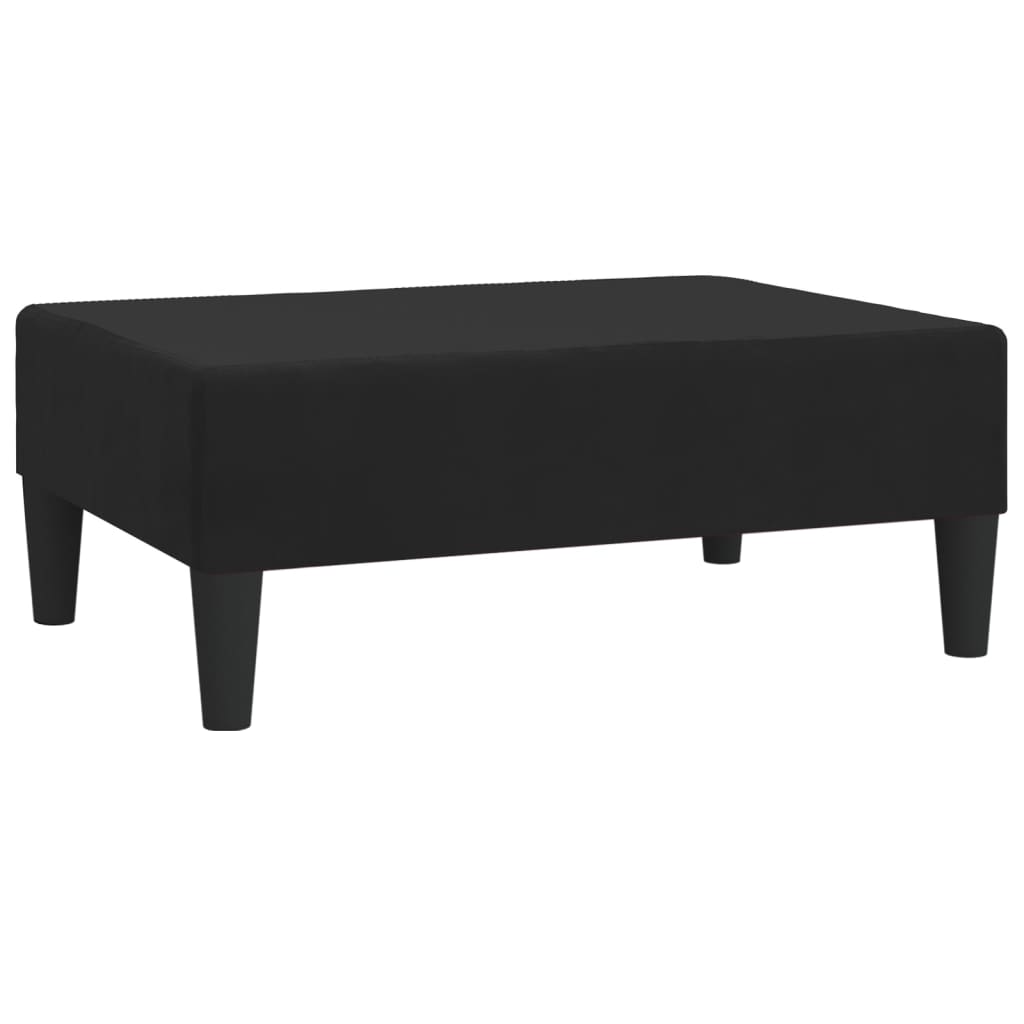 Canapea extensibilă cu taburet, 2 locuri, negru, catifea