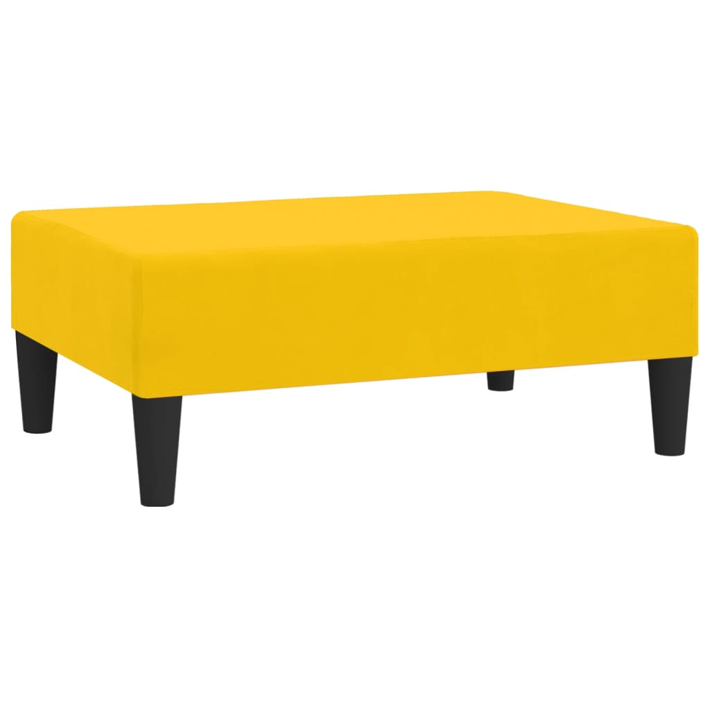 kétszemélyes sárga bársony kanapéágy lábtartóval
