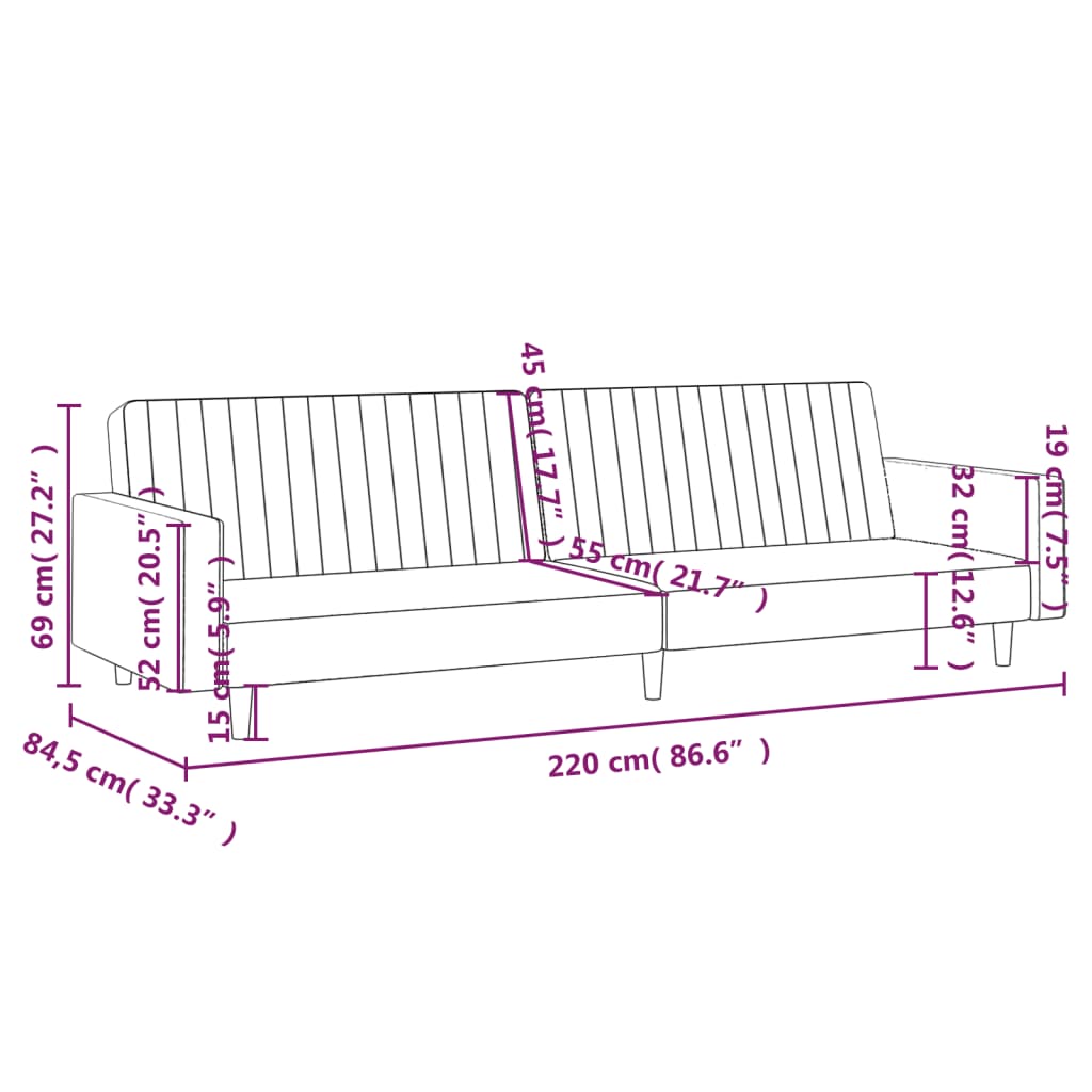 Canapea extensibilă 2 locuri şi taburet, crem, piele ecologică