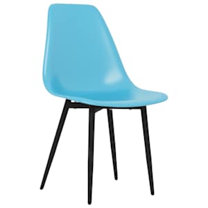 vidaXL Valgomojo kėdės, 6vnt., mėlynos spalvos, PP