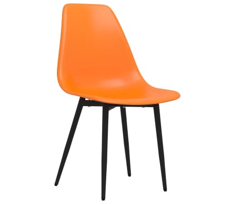 vidaXL Трапезни столове, 6 бр, оранжеви, РР