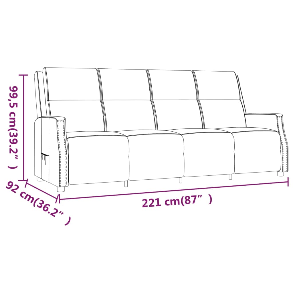 Fotoliu rabatabil cu 4 locuri, roșu vin, piele ecologică