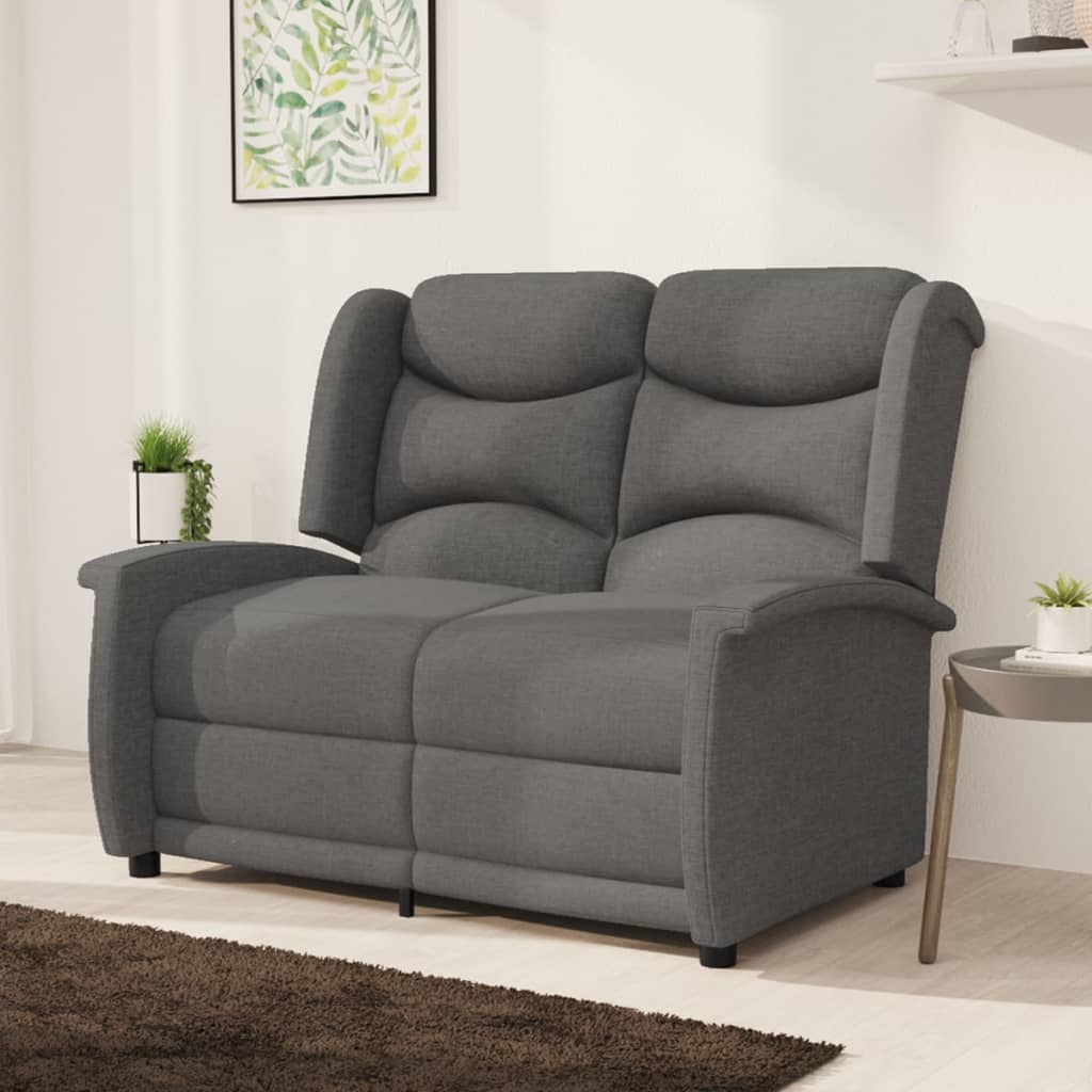 3083987 vidaXL 2-seater Reclining Chair Light Grey Fabric (338864+339146)