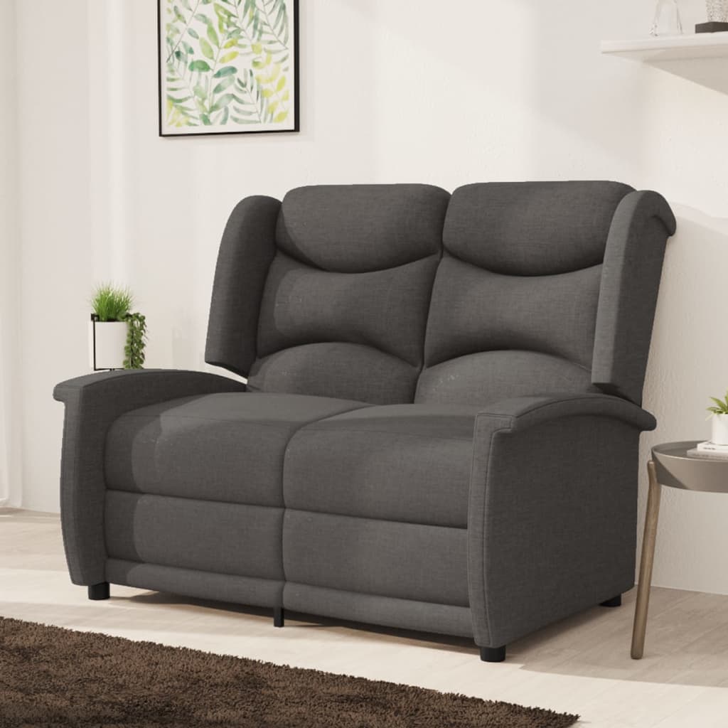 3083988 vidaXL 2-seater Reclining Chair Dark Grey Fabric (338865+339147)