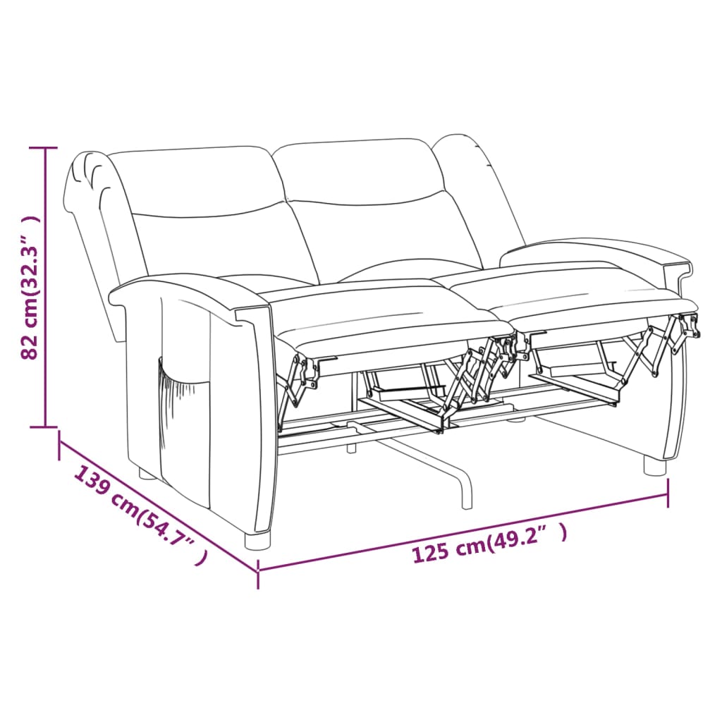 Fotoliu rabatabil cu 2 locuri, maro, material textil