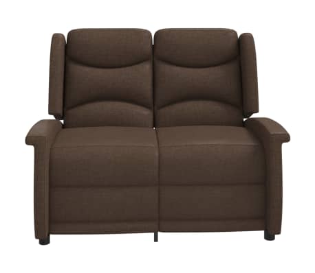 vidaXL 2-sits reclinerfåtölj brun tyg