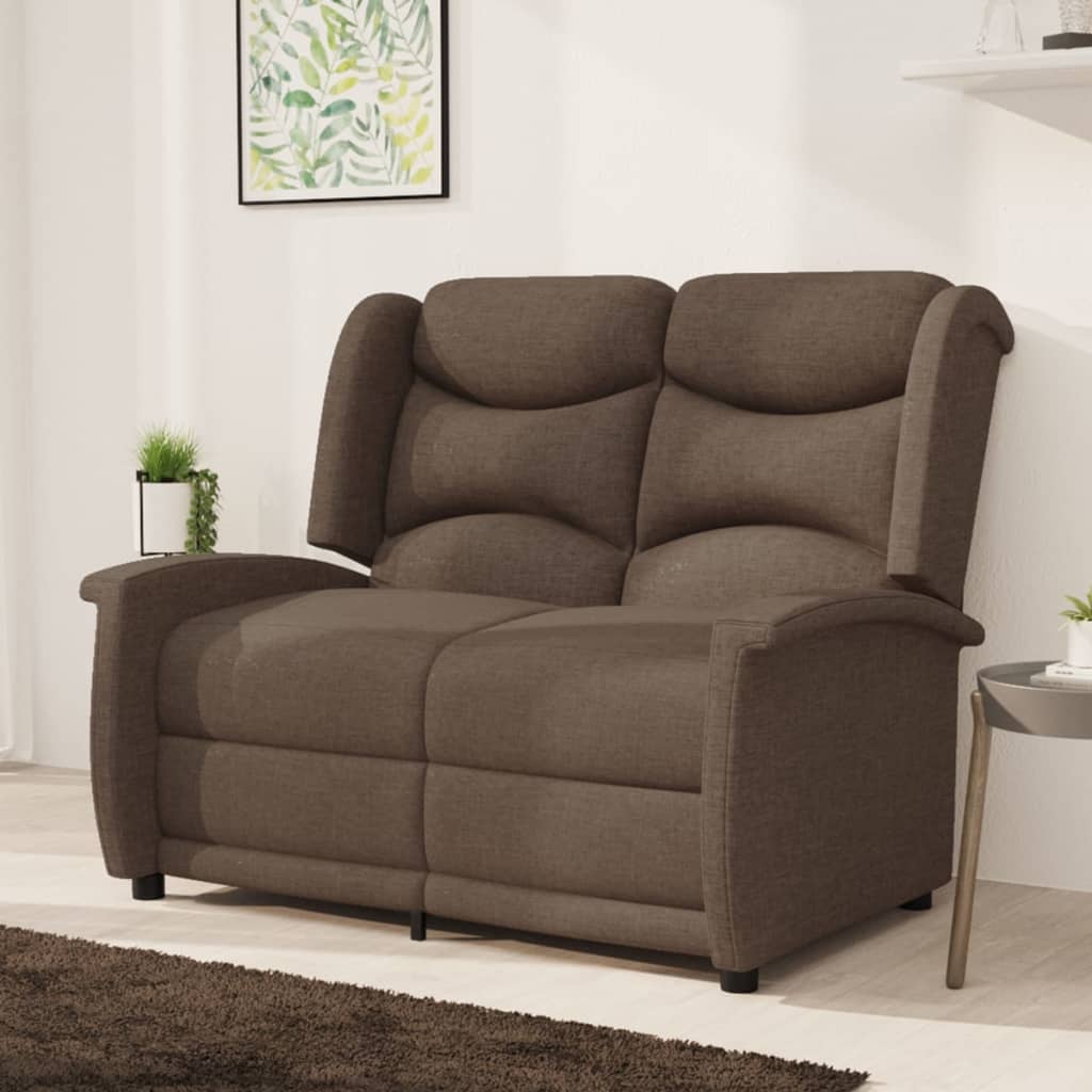 3083992 vidaXL 2-seater Reclining Chair Taupe Fabric (338872+339151)