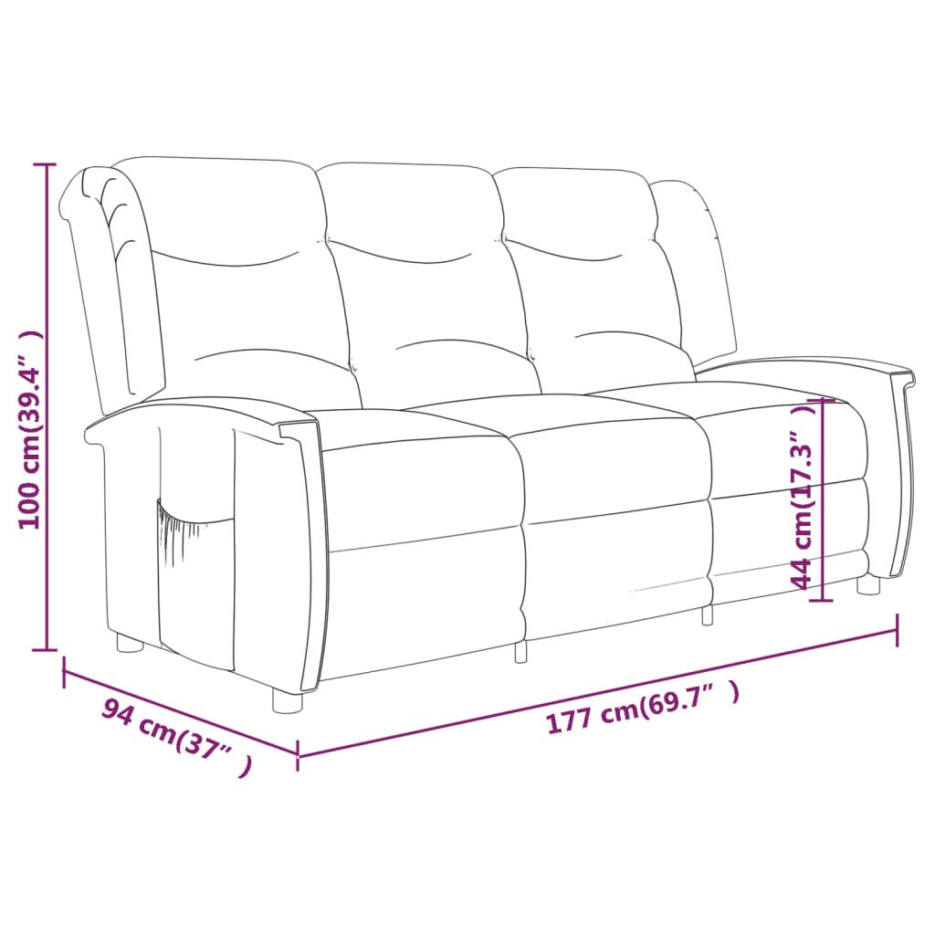 Fotoliu rabatabil cu 3 locuri, maro, material textil