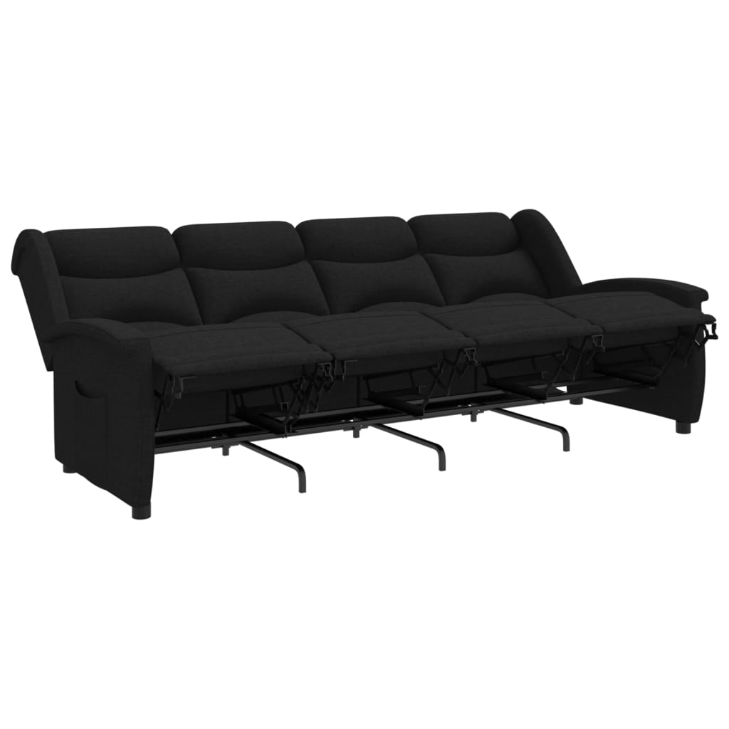 Relaxsofa 4Sitzer Schwarz Stoff Weddig