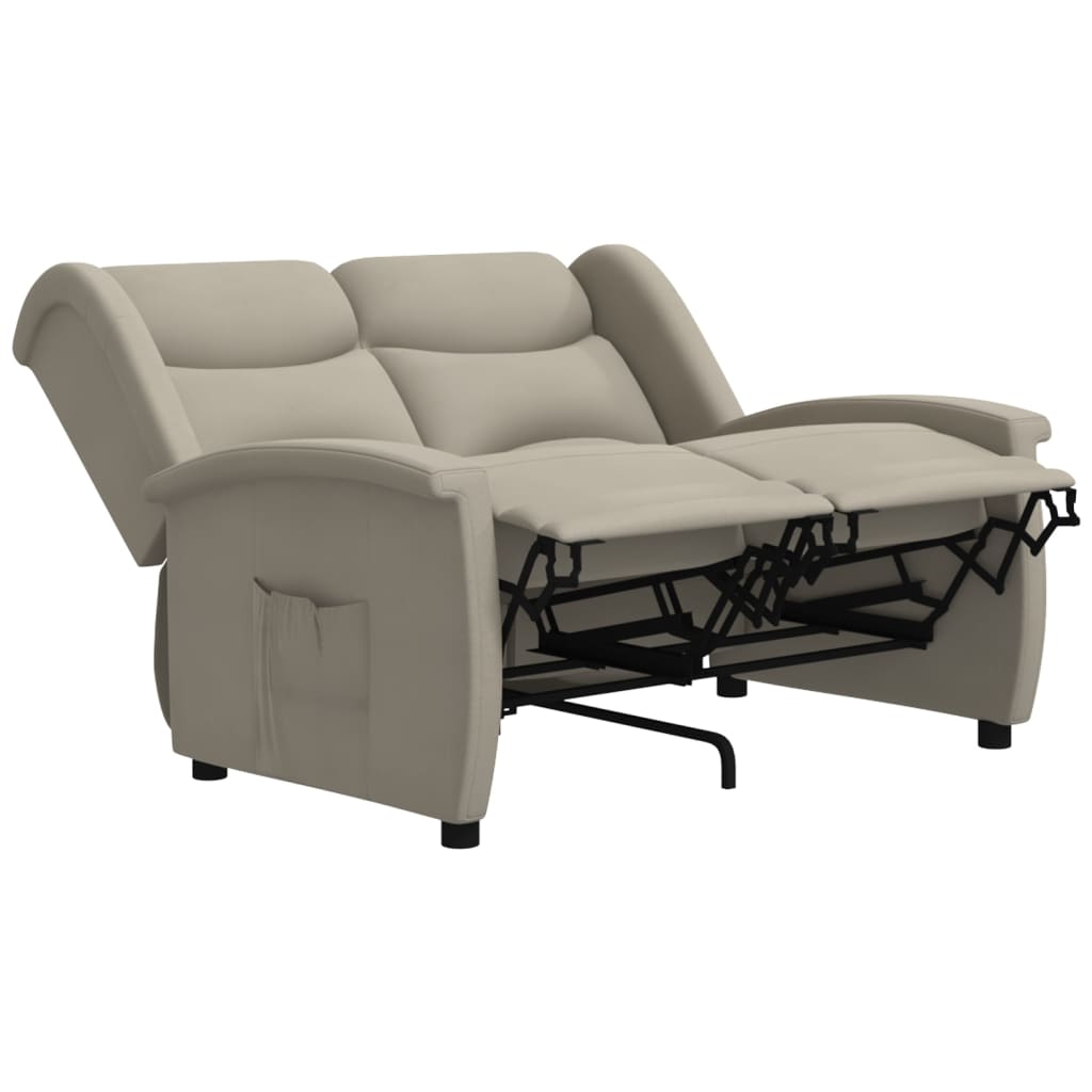

vidaXL Fauteuil 2-zits verstelbaar microvezelstof lichtgrijs