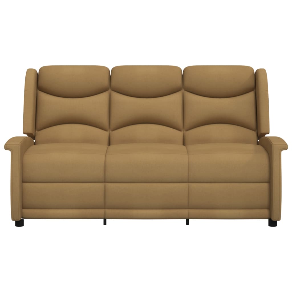 

vidaXL Fauteuil 3-zits verstelbaar microvezelstof taupe
