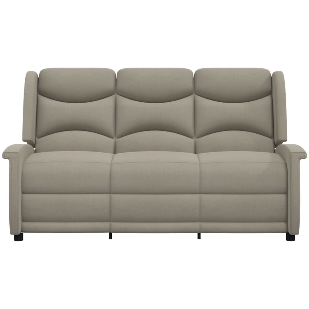 

vidaXL Fauteuil 3-zits verstelbaar microvezelstof lichtgrijs