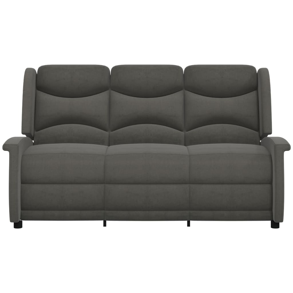 

vidaXL Fauteuil 3-zits verstelbaar microvezelstof donkergrijs