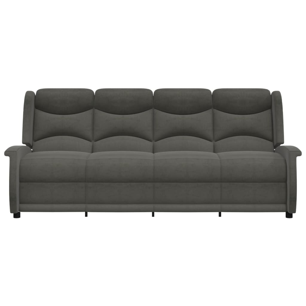 

vidaXL Fauteuil 4-zits verstelbaar microvezelstof donkergrijs