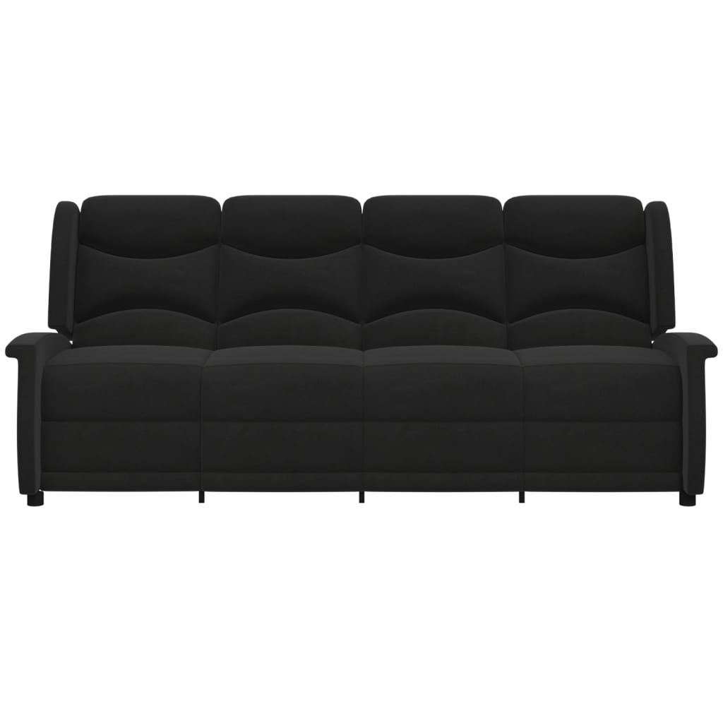 

vidaXL Fauteuil 4-zits verstelbaar microvezelstof zwart