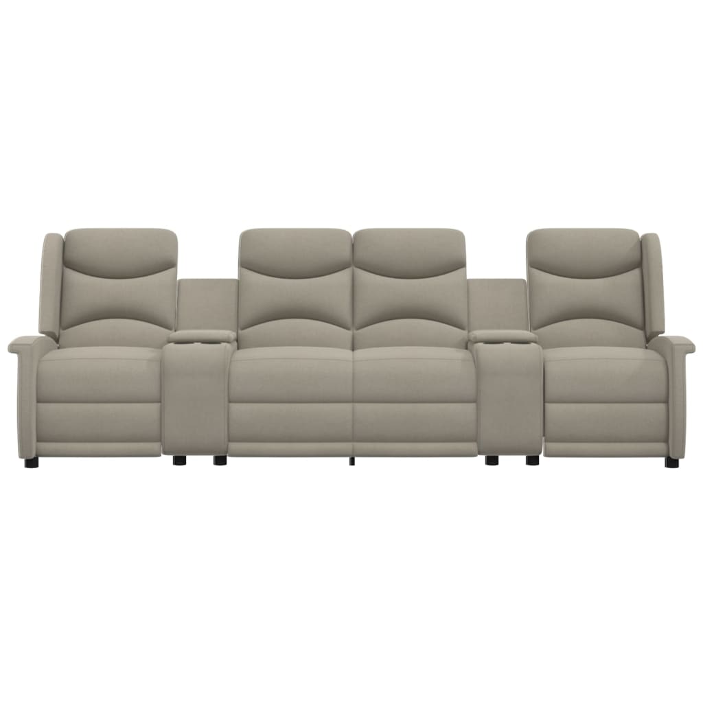

vidaXL Fauteuil 4-zits verstelbaar met bekerhouders lichtgrijs