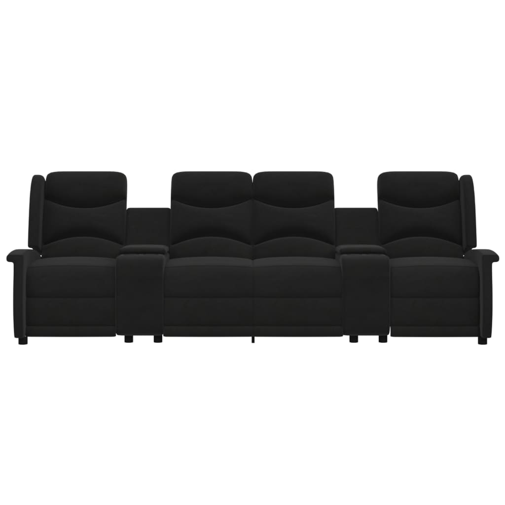 

vidaXL Fauteuil 4-zits verstelbaar met bekerhouders zwart