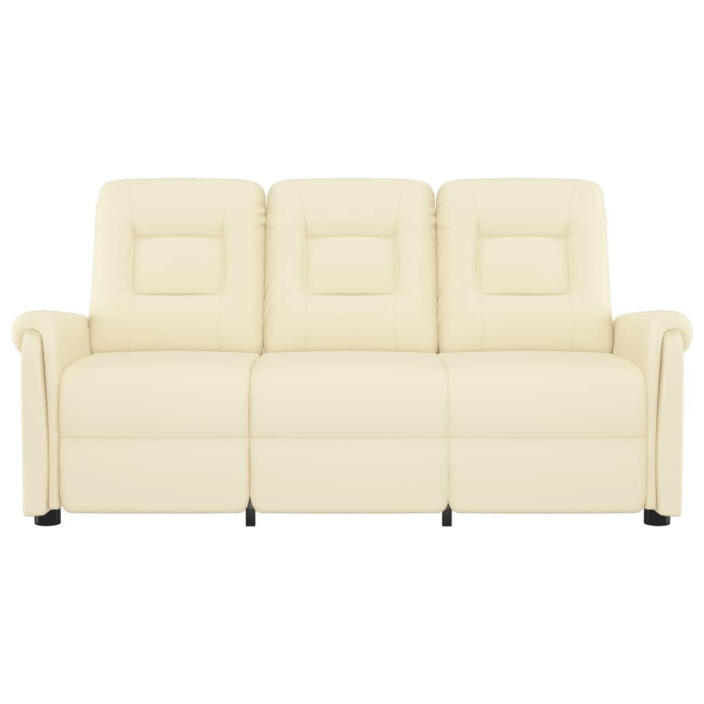 

vidaXL Fauteuil 3-zits verstelbaar kunstleer crèmekleurig