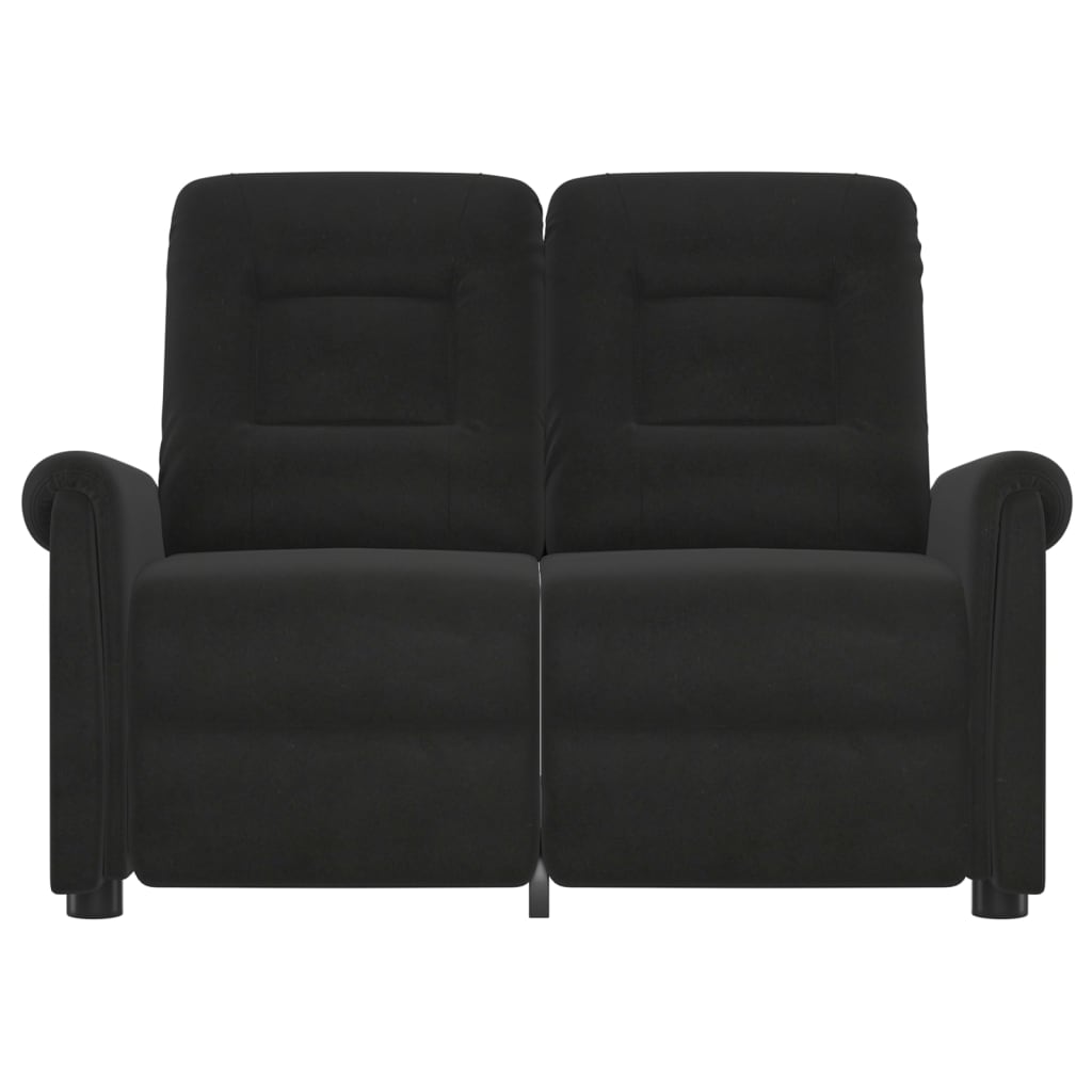 

vidaXL Fauteuil 2-zits verstelbaar microvezelstof zwart
