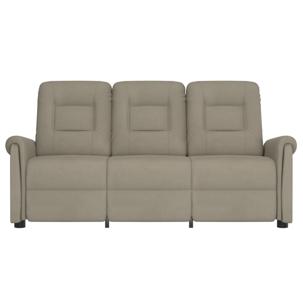 

vidaXL Fauteuil 3-zits verstelbaar microvezelstof lichtgrijs