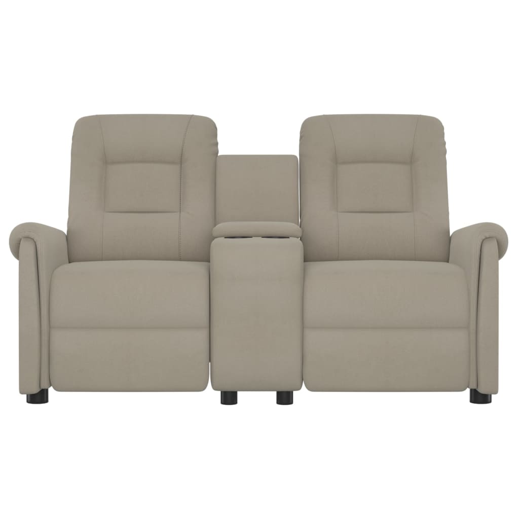 

vidaXL Fauteuil 2-zits verstelbaar met bekerhouder lichtgrijs