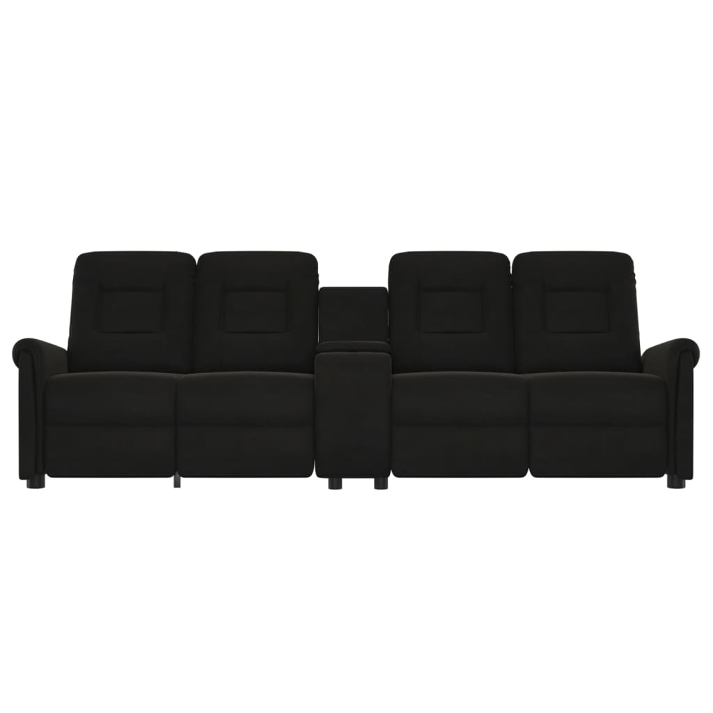 

vidaXL Fauteuil 4-zits verstelbaar met bekerhouder zwart