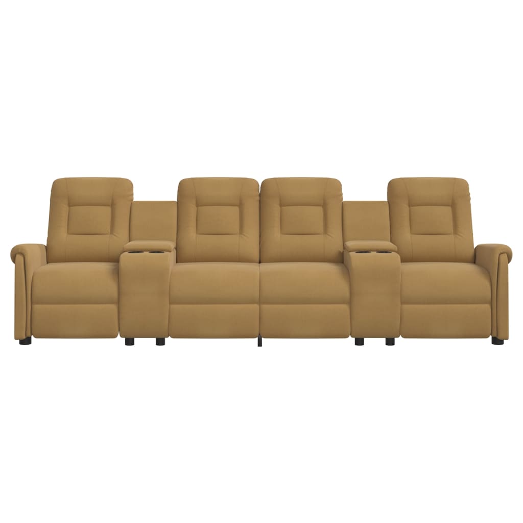 

vidaXL Fauteuil 4-zits verstelbaar met bekerhouders taupe