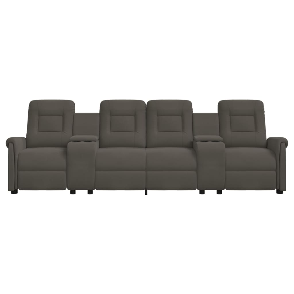 

vidaXL Fauteuil 4-zits verstelbaar met bekerhouders donkergrijs