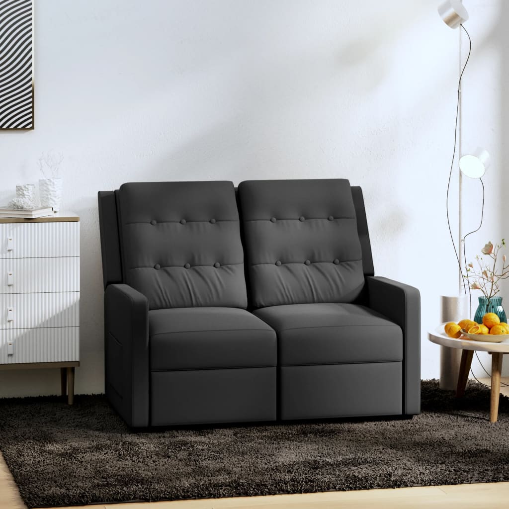 vidaXL Fotoliu rabatabil cu 2 locuri, gri închis, material textil vidaxl.ro
