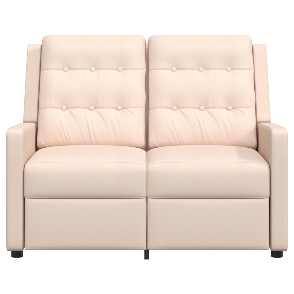 vidaXL Relaxsofa 2-Sitzer Creme Stoff