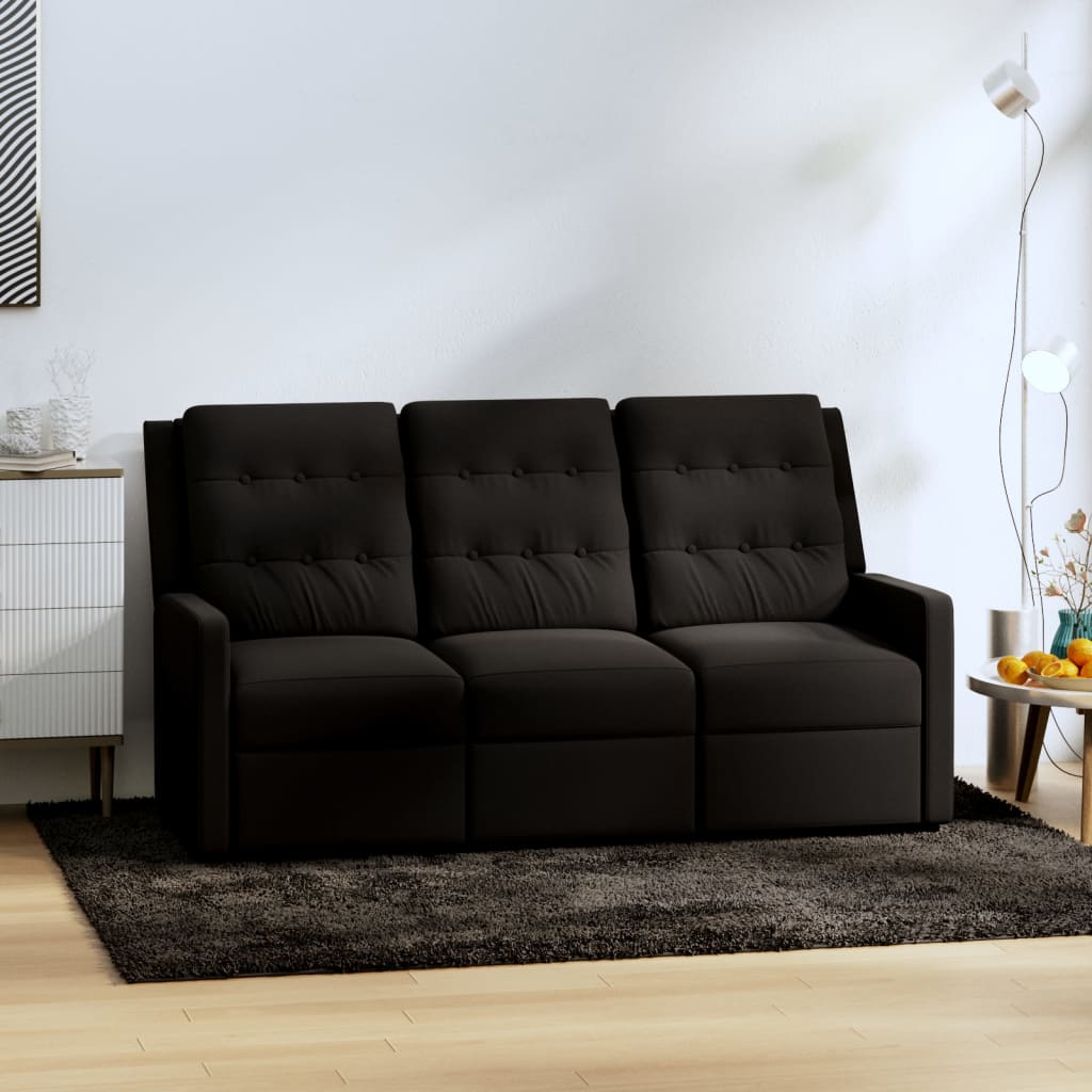 Relaxsofa 3-Sitzer Schwarz Stoff