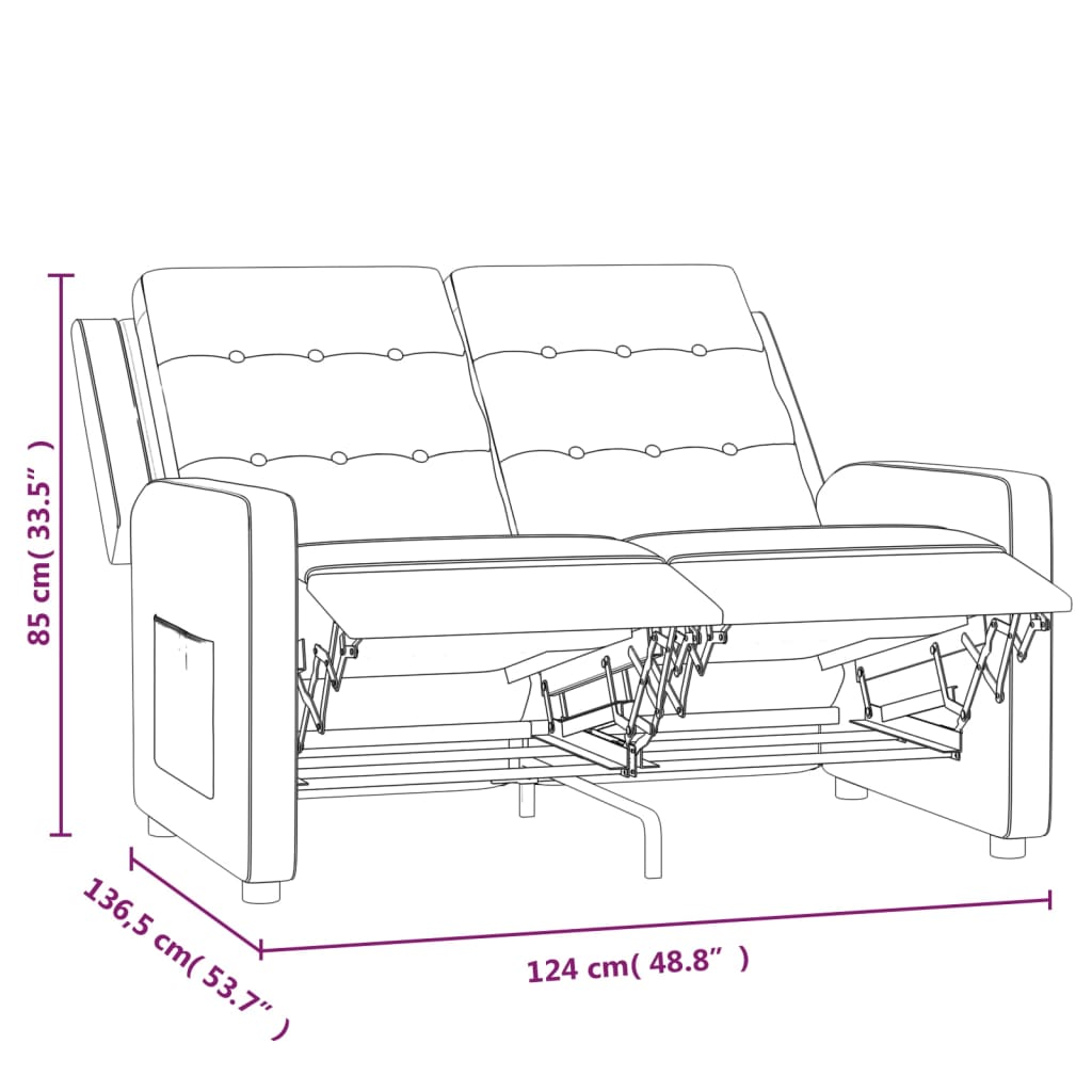 barna kétszemélyes dönthető szövet masszázsfotel