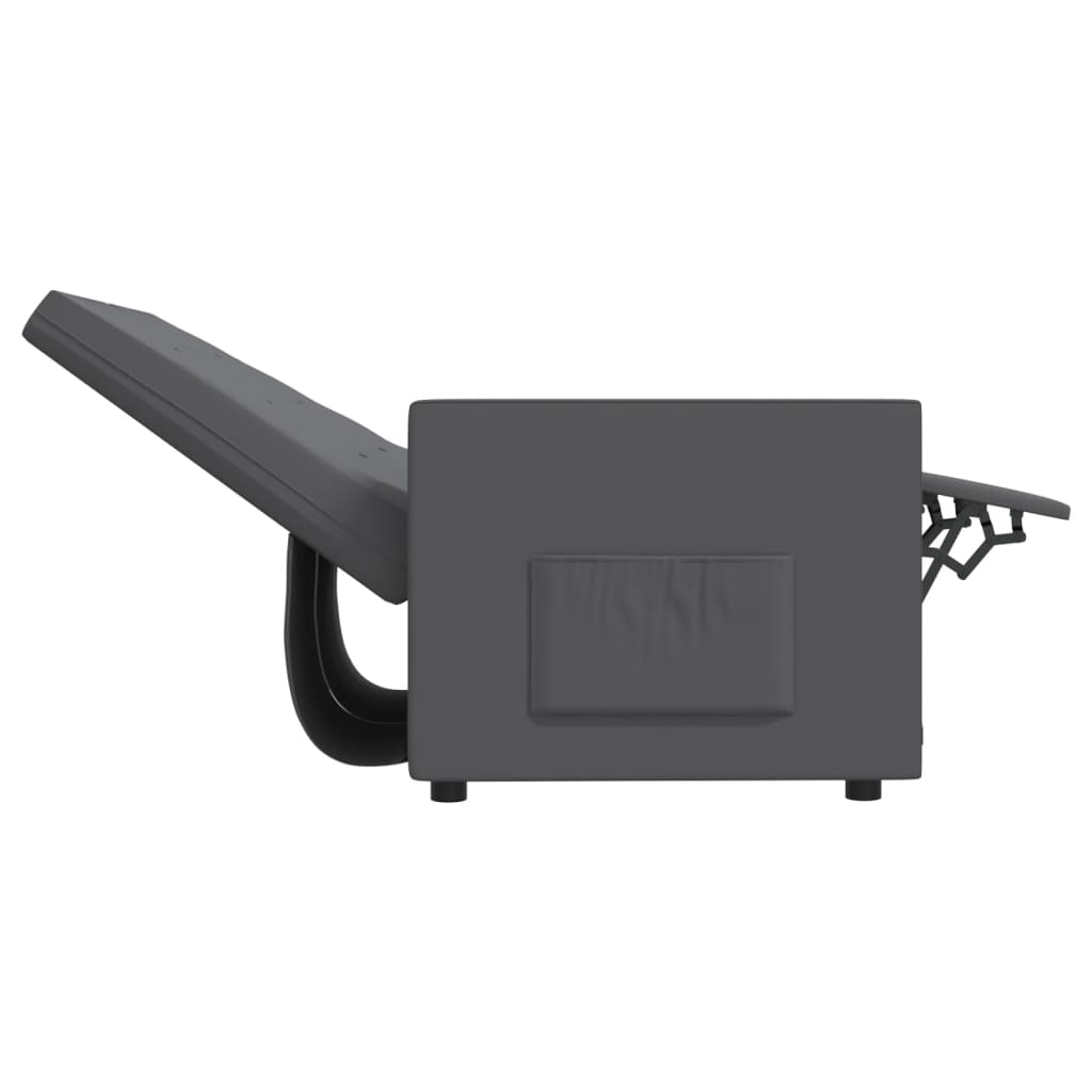 Fotoliu rabatabil cu 2 locuri, gri deschis, material textil