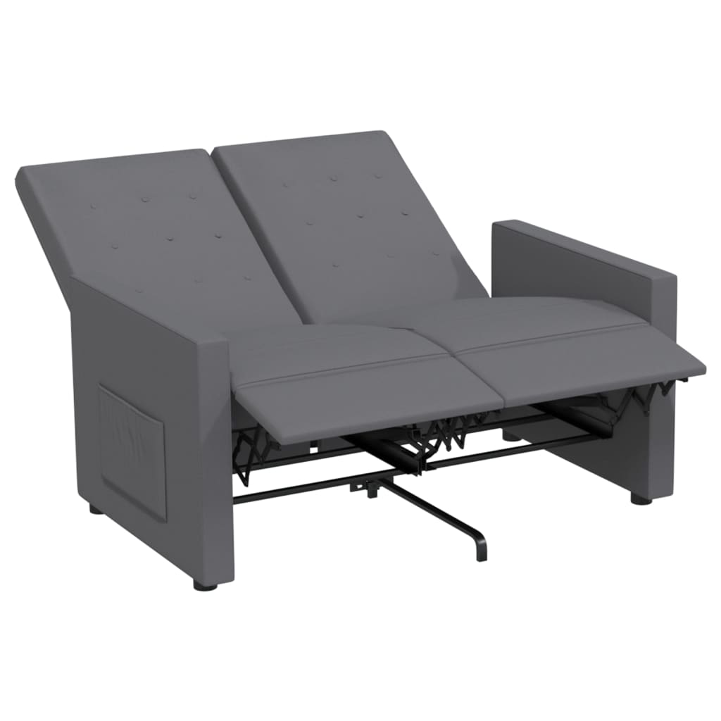 Fotoliu rabatabil cu 2 locuri, gri deschis, material textil