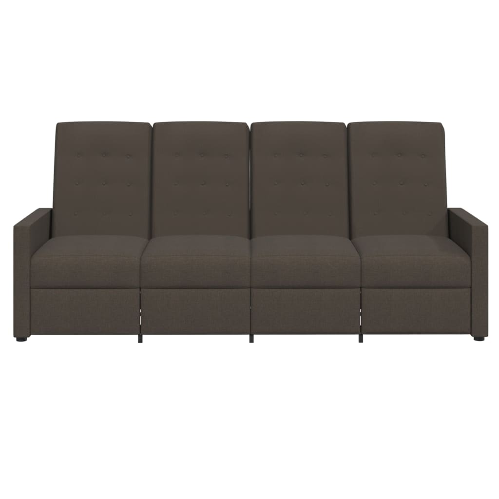 vidaXL 4-sits reclinerfåtölj brun tyg