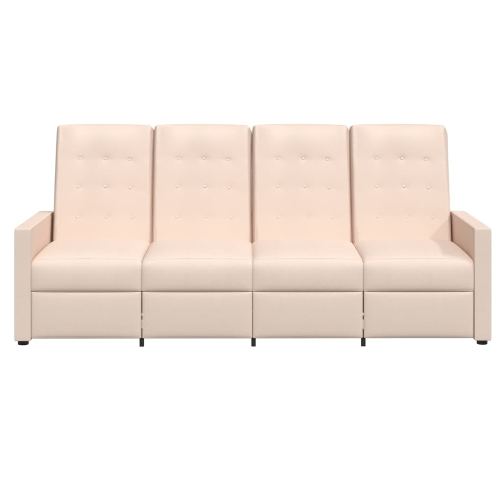 

vidaXL Fauteuil 4-zits verstelbaar stof crèmekleurig