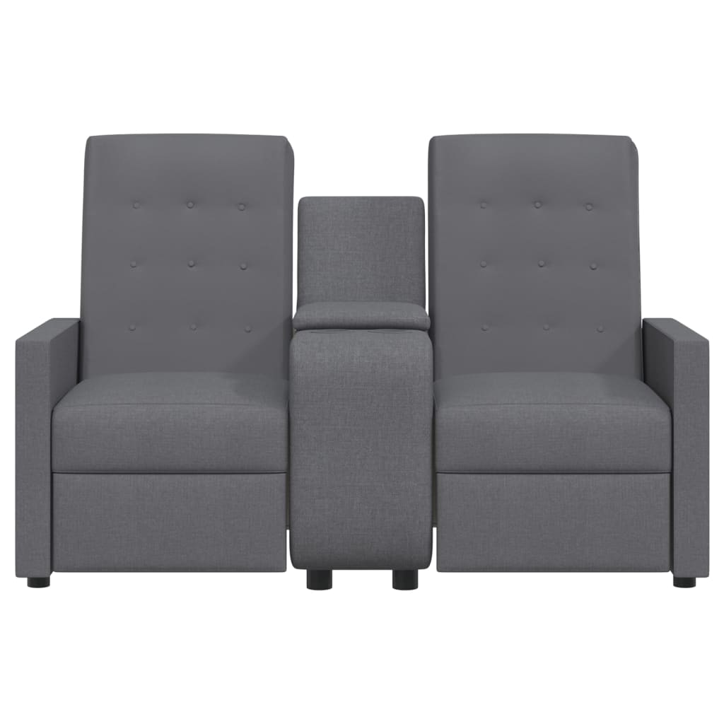 Fotoliu de masaj rabatabil 2 locuri/suport pahare gri deschis