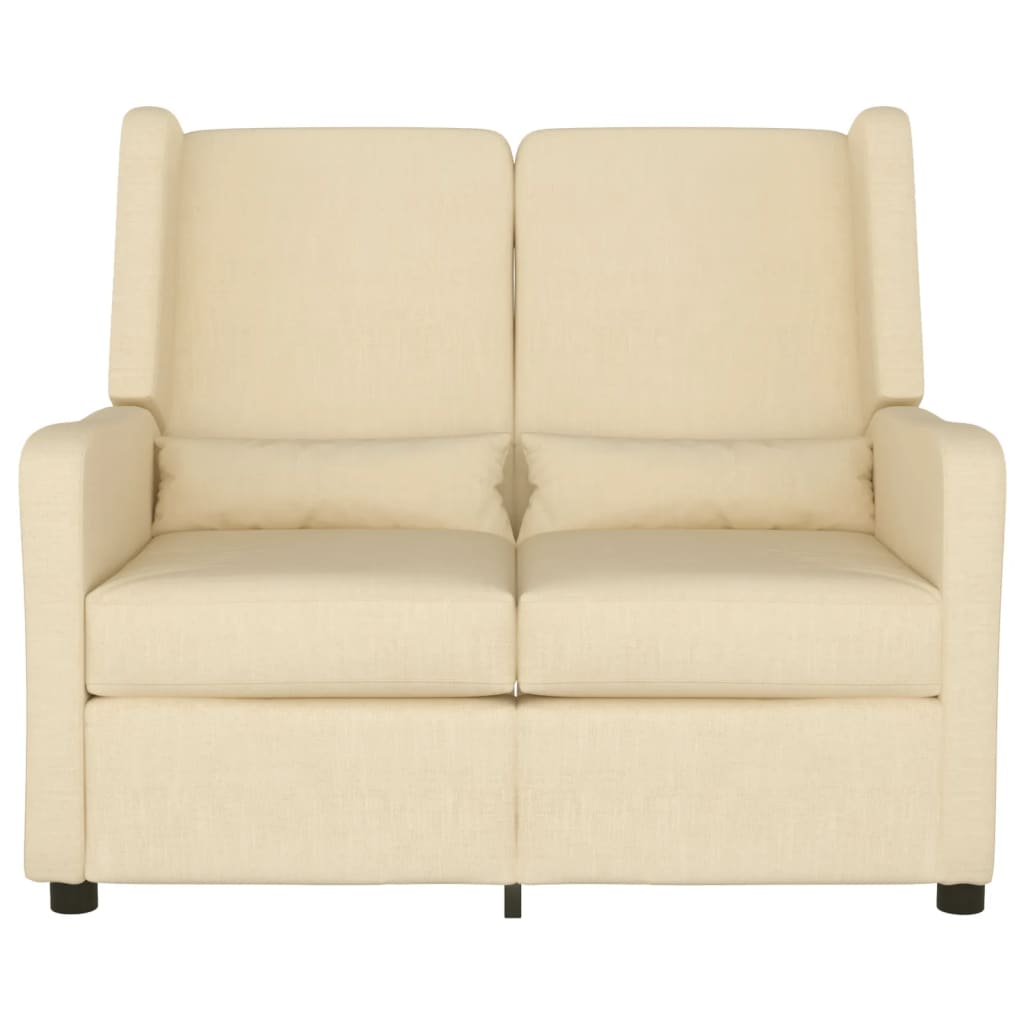 

vidaXL Fauteuil 2-zits verstelbaar stof crèmekleurig