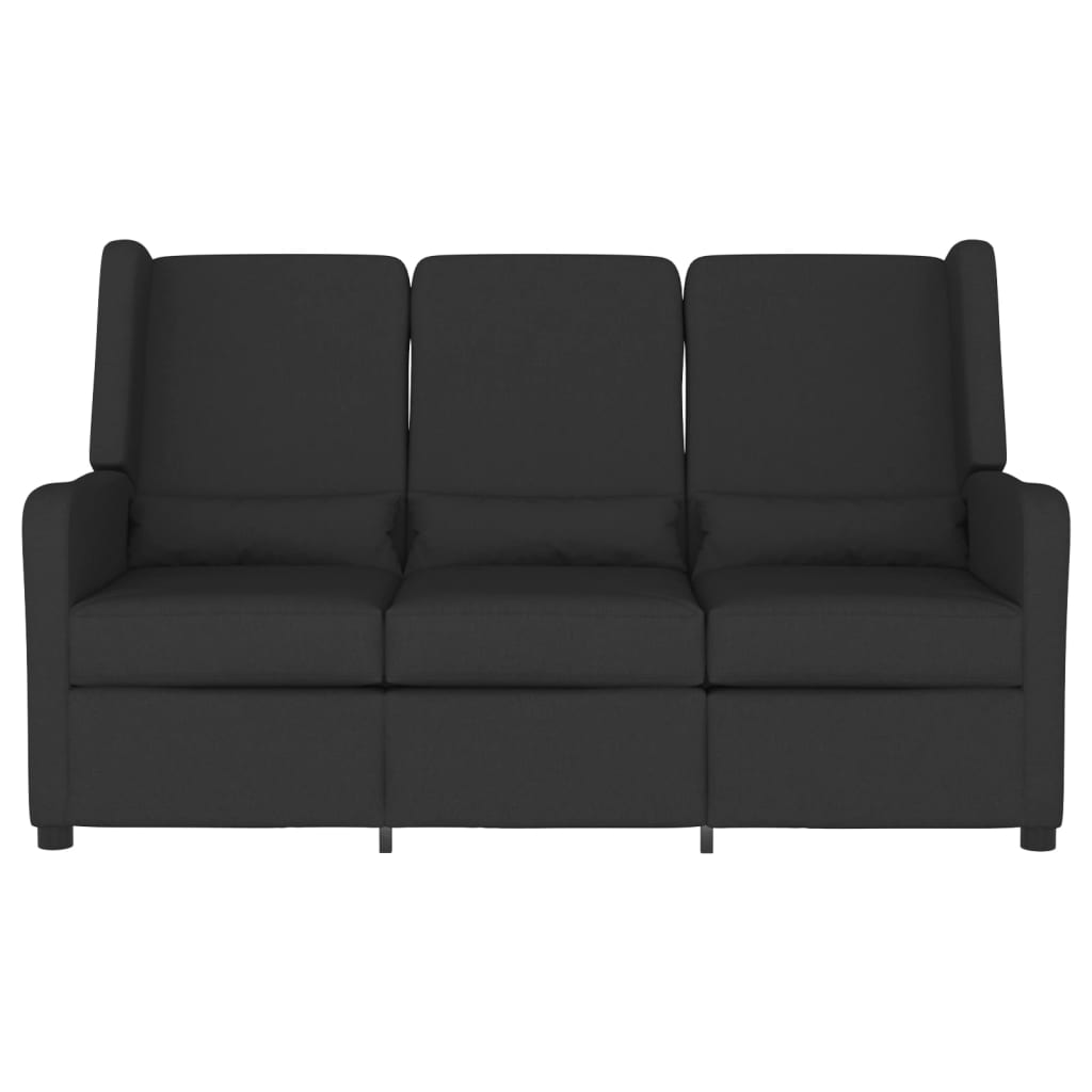 vidaXL 3-sits reclinerfåtölj svart tyg