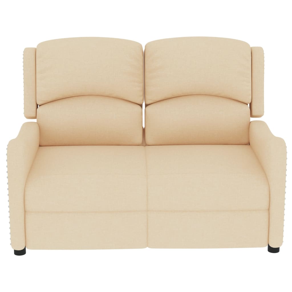 

vidaXL Fauteuil 2-zits verstelbaar stof crèmekleurig