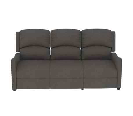vidaXL 3-sits reclinerfåtölj mörkgrå tyg