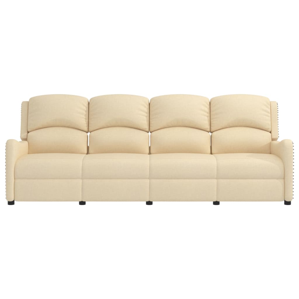 

vidaXL Fauteuil 4-zits verstelbaar stof crèmekleurig