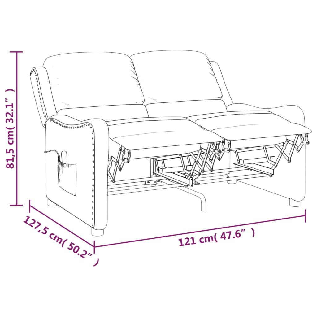Fotoliu de masaj rabatabil cu 2 locuri, gri deschis, textil