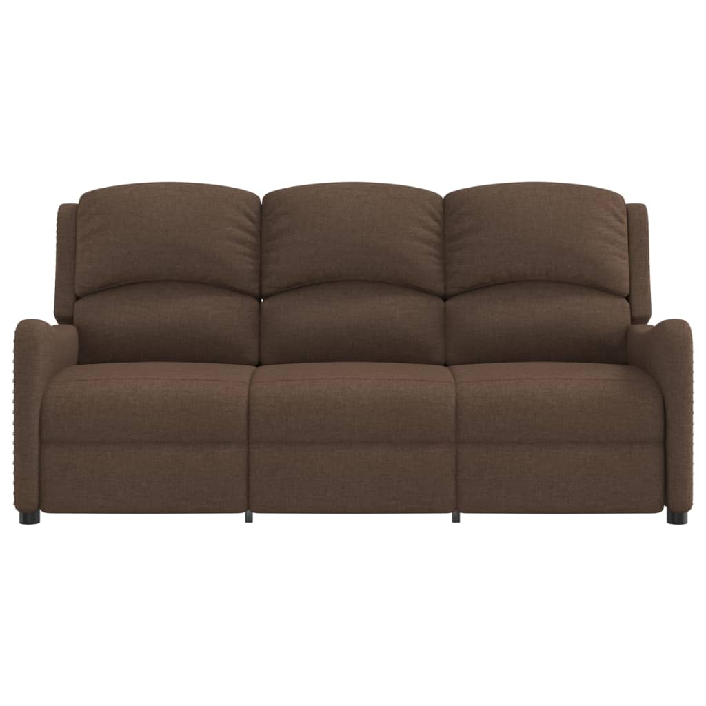 Fotoliu rabatabil de masaj cu 3 locuri, maro, material textil