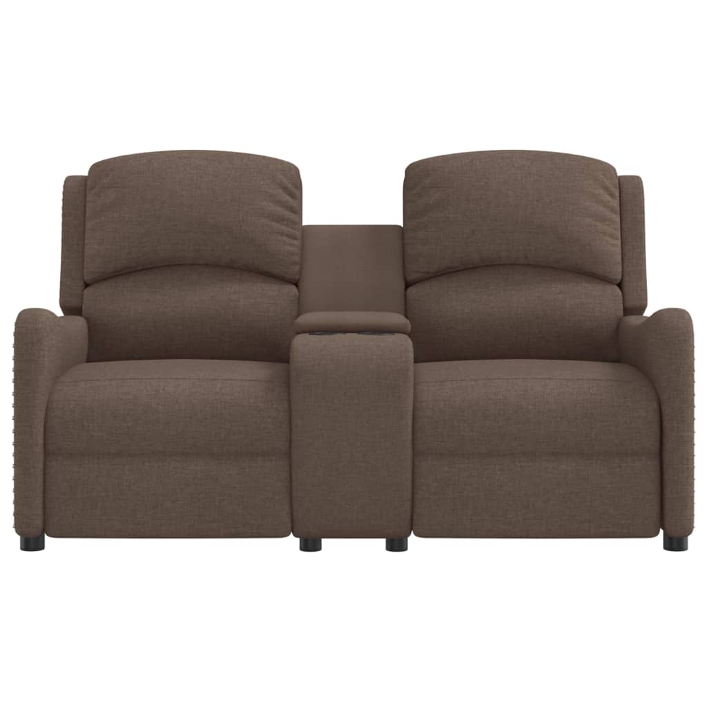 tópszínű kétszemélyes dönthető masszázsfotel pohártartóval